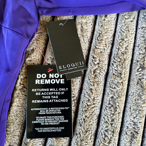 🎉5 for $45🎉 NWT Eloquii One Shoulder Satin Top blouse With Draped Sleeve size 18 - Picture 10 of 12